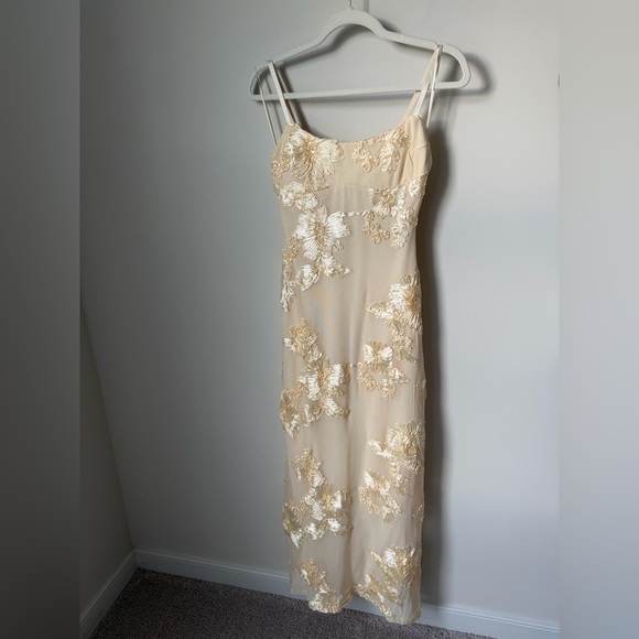 Thirty Thirty Dresses & Skirts - Viral Yellow floral applique bodycon Maxi Dress